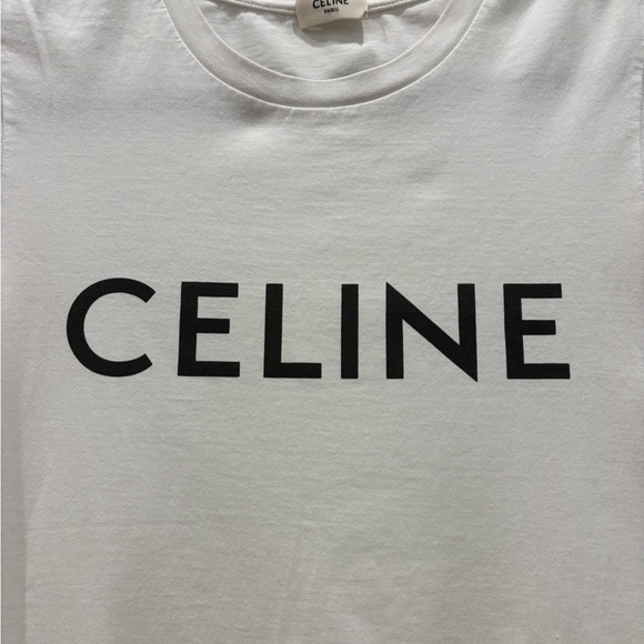 Celine Logo Cotton Tee - Picture 3 of 9